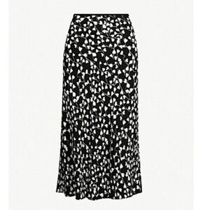 DIANE VON FURSTENBERG  Mae Heart-print Crepe Midi Skirt In Heart Garden Black S